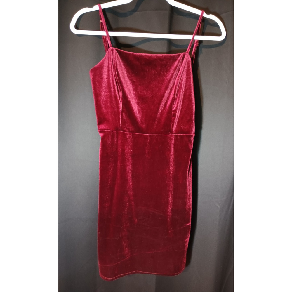 Urban Outfitters Red Velvet Open Back Mini Dress S Party Cocktail - Picture 1 of 4